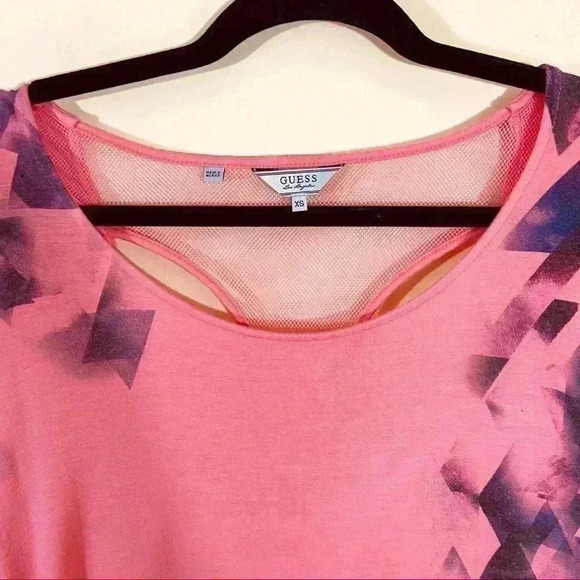 Guess Coral Layered Racerback Athleisure Blouse - Picture 3 of 10
